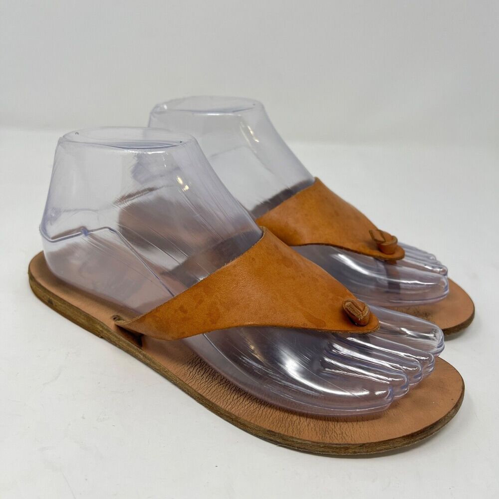 Ancient Greek Leather Thong Sandals Womens 38 US 7.5